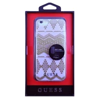 Guess GUHCP7TGPI iPhone 7/8/SE 2020/ SE 2022 rožinis kietas dėklas Aztec Tribal 3D