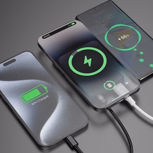 Dudao K14S+ 10000 mAh 22,5 W magnetinė išorinė baterija USB-A + USB-C, suderinama su MagSafe, su stovu, juoda
