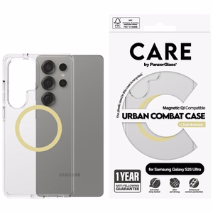 CARE by PanzerGlass Flagship Urban Combat Chardonnay QI dėklas Samsung Galaxy S25 Ultra - skaidrus