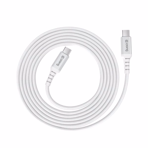 Crong Armor Link USB-C–USB-C laidas, 2 m, 100 W PD, 5 A, baltas