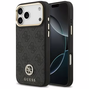 Guess 4G Strass Logo magnetinis dėklas telefonui iPhone 17 Pro Max - juodas