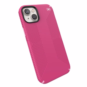 Speck Presidio2 Grip MagSafe case for iPhone 14 Plus, with non-slip grip, Digital Pink / Blossom Pink / White