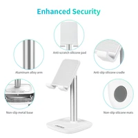 Choetech H035 aliuminis stovas telefonui arba planšetiniam kompiuteriui, reguliuojamas - baltas ir sidabrinis