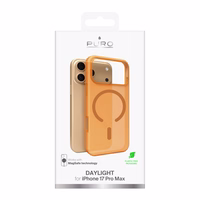 Puro Daylight Magnetinis suderinamas silikoninis dėklas telefonui iPhone 17 Pro Max - permatomas oranžinis