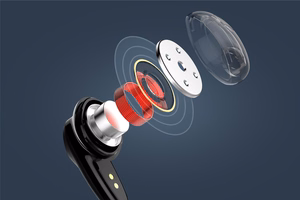 Kruger&Matz M6 belaidės į ausis įdedamos ausinės su išorine baterija, juodos