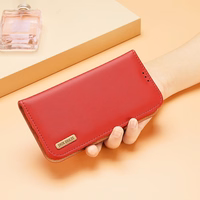 Dux Ducis Hivo odinis atverčiamas dėklas tikros odos piniginė kortelėms ir dokumentams iPhone 14 Pro Max ruda