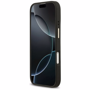 Guess Grūdėtas Strass Logotipas Magnetinis dėklas telefonui iPhone 17 - juodas