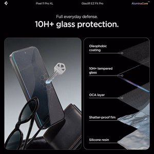 Spigen Glas.tR EZ Fit Pro AC 2-Pack grūdintų apsauginių stiklų komplektas Google Pixel 11 Pro XL (2 vnt.)