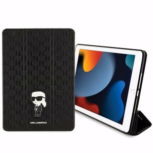 Karl Lagerfeld Saffiano Monogram Ikonik Dėklas iPad 10.2" 2019 (7-oji karta) Folio magnet Allover Cover - juodas