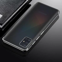 Skaidrus spalvotas dėklas gelio TPU elektroplokavimo rėmelis Samsung Galaxy A72 4G juodas