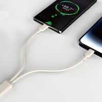 Dudao L7SF 2in1 USB-C - USB-C / Lightning kabelis 100W 1.2m - smėlio spalvos