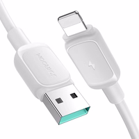 Joyroom Multi-Color Series A14 Lightning / USB-A 2.4A 1.2 m kabelis - baltas