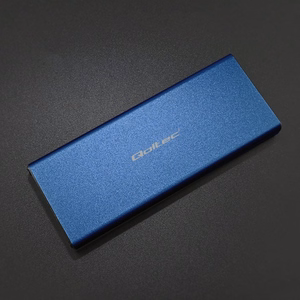 Qoltec 51832 dėklas | M.2 SSD | SATA | NGFF | USB 3.0 | Super speed 5Gb/s | 2TB | mėlynas