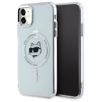 Karl Lagerfeld IML Metalinė Choupette galva MagSafe dėklas iPhone 11 - baltas
