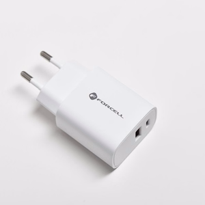 Įkroviklis Forcell (1xUSB-C;1xUSB 3A 30W) baltas