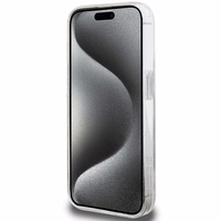 Karl Lagerfeld KLHMP15SHMRSKHH iPhone 15 6.1" baltas/baltas kietas dėklas su žiediniu stovu Karl Head Magnetinis