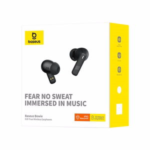 Baseus Bowie E20 belaidės į ausį įstatomos ausinės skambučiams/muzikai, Bluetooth, juodos