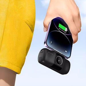 Wozinsky WF16-YCS 5000mAh 15W USB-C mini išorinė baterija su įmontuotu USB-C kabeliu ir Apple Watch įkrovikliu - juoda