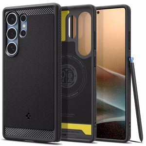 Spigen Rugged Armor Mag dėklas Samsung Galaxy S25 Ultra - juodas