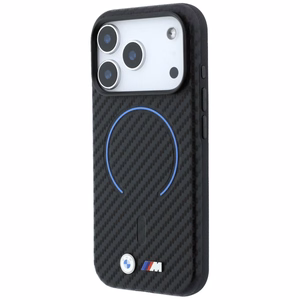 BMW M Carbon Printed Ring MagSafe dėklas, skirtas iPhone 17 Pro Max / 18 Pro Max, juodas