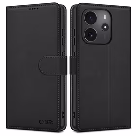 Tech-Protect Wallet dėklas telefonui Xiaomi Redmi Note 14 4G / LTE - matinė juoda