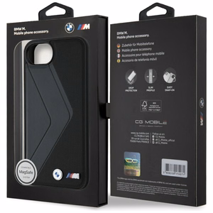 BMW Dideli dryžiai MagSafe dėklas iPhone 16e - juodas