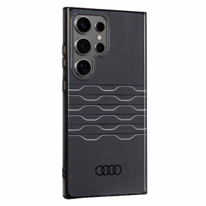 Audi IML Geometrinio rašto dėklas telefonui S24 Ultra S928 juodas/juodas kietas dėklas AU-IMLS24U-A6/D3-BK