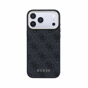 Dėklas Guess PU Leather 4G Gold Frame MagSafe Apple iPhone 18 Pro juodas