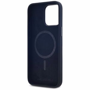 Karl Lagerfeld Silikoninis Shadow Metal Initial Magnetinis dėklas telefonui iPhone 15 Pro Max juodas