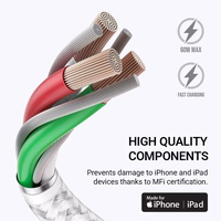 Crong Armor Link - USB-C Lightning Fast Charging MFi laidas 150cm (baltas)