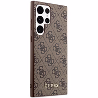 Guess GUHCS23LG4GFBR S23 Ultra S918 rudas/rudas kietas dėklas 4G Metalinis Auksinis Logotipas