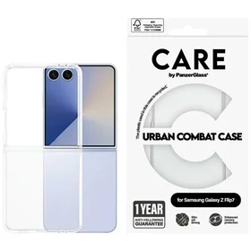 CARE by PanzerGlass Flagship Urban Combat Dėklas telefonui skirtas Samsung Galaxy Z Flip 7 - Skaidrus