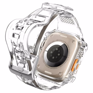 Spigen Rugged Armor Pro dėklas ir dirželis, skirtas Apple Watch Ultra 49 mm (skaidrus)