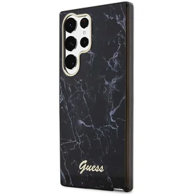Guess GUHCS23LPCUMAK S23 Ultra S918 juodas/juodas kietas dėklas Marble