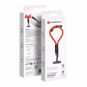 FORCELL F-DESIGN R10X40 riešo telefono virvelė su reguliuojamu ilgiu (maks. 20cm kilpoje) raudona