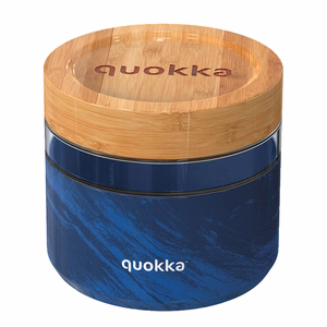 Quokka Deli Food Jar 820 ml borosilikatinio stiklo maisto indas, medienos raštas
