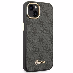 Guess GUHCP14SHG4SHK iPhone 14 6.1 "juodas / juodas kietas dėklas 4G Vintage Gold Logo