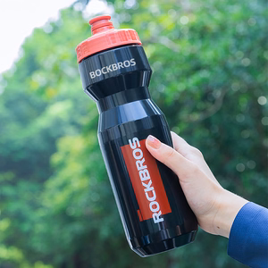 Rockbros 750 ml dviračio gertuvė - skaidri juoda su raudonu antgaliu