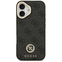 Guess 4G Strass Logo & Big Strap Metal Buttons Magnetinis dėklas iPhone 17 - juodas