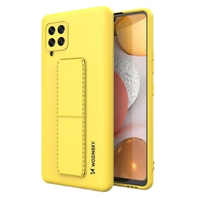 Wozinsky Kickstand Case silikoninis dėklas su stovu Samsung Galaxy A42 5G geltona
