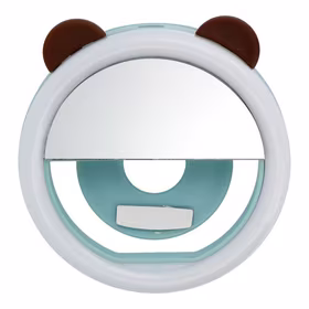 LED žiedinė lempa selfie telefonui RK12 mėlynas meškiukas