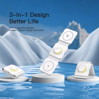 Belaidis Įkroviklis Essager "Nuo 3in1" Baltas 15W (iPhone / Apple Watch / Airpods / Night Lamp)