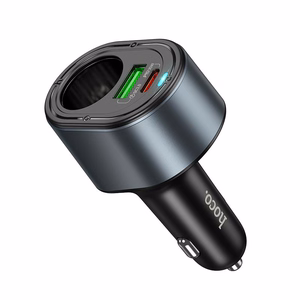 Automobilinis įkroviklis Hoco USB A + USB C + cigarečių žiebtuvėlis PD QC3.0 3A 35W Z56 juodas