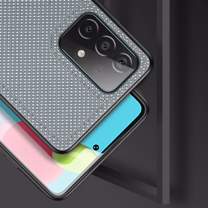 Dux Ducis Fino dėklas telefonui padengtas nailono medžiaga Samsung Galaxy A72 4G pilkas