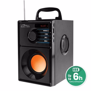 Media-Tech Boombox BT MT3145 V2 – nešiojamasis stereofoninis garsiakalbis, 15 W, juodas