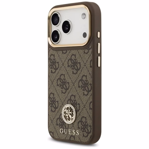 Guess 4G Strass Logo magnetinis dėklas telefonui iPhone 17 Pro - rudas
