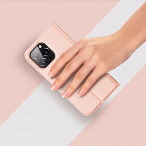 Dux Ducis Skin Pro dėklas telefonui atverčiamas dangtelis iPhone 14 Pro auksinis