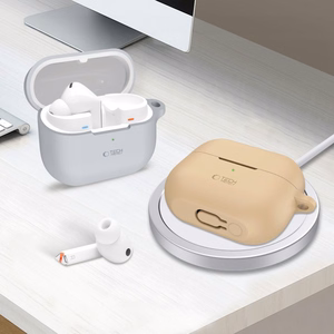 Tech-Protect silikoninis dėklas su kabliuku Samsung Galaxy Buds 3 / 3 Pro - ruda