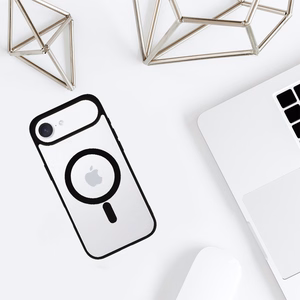 Akrilinis spalvotas magnetinis dėklas telefonui Iphone 17 Air juodas