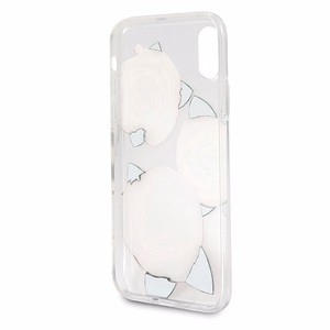 Guess gėlių troškimas raudona rožė dėklas telefonui iPhone X - permatomas